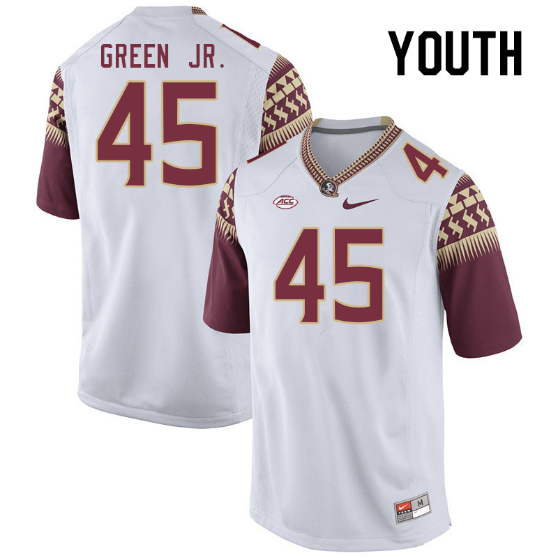 Youth #45 Lamont Green Jr. Florida State Seminoles College Football Jerseys Stitched-White - Click Image to Close